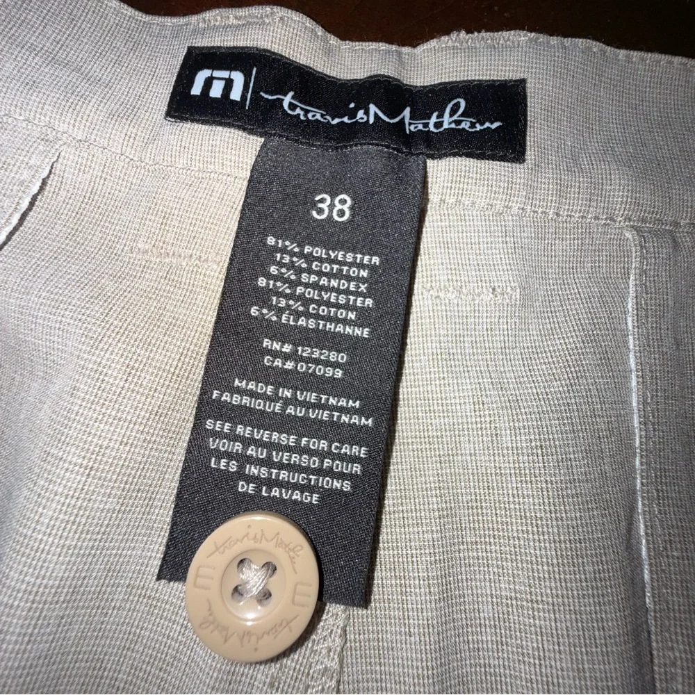 NEW  Travis Mathew Beck Sz 38 Tan Heather Polyester Blend 9